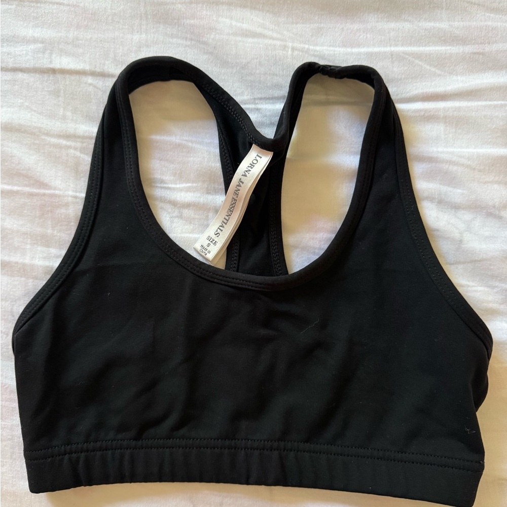 Lorna Jane Black Racerback Crop Sports Bra